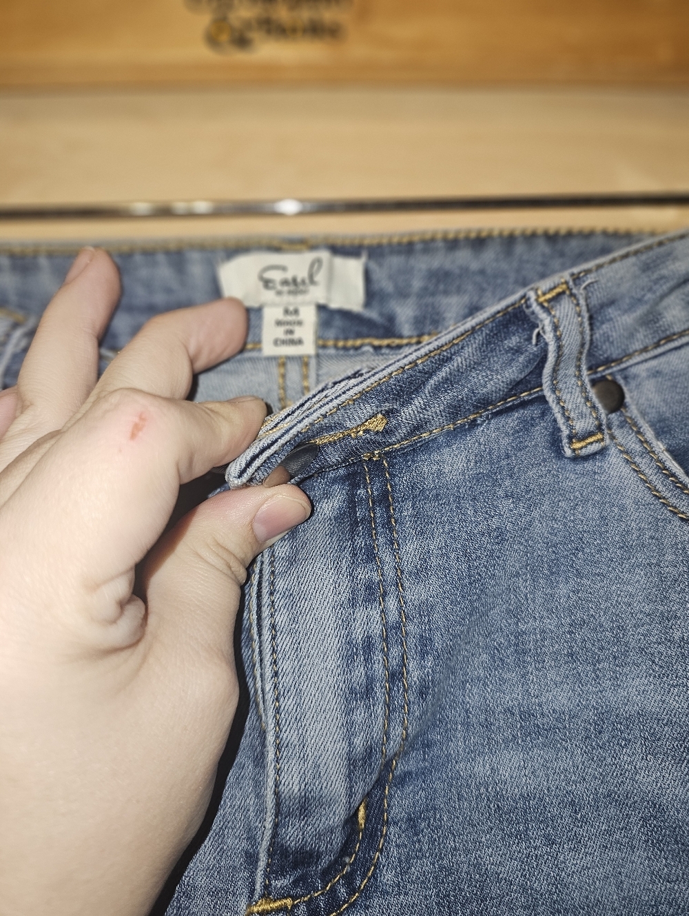 Easel Denim Flare Jeans with Multicolor Patchwork Panels - Picture 3 of 4